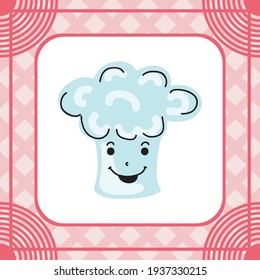 Cute cartoon chef hat. Vector illustration