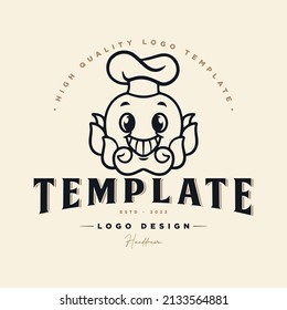 plantilla de logotipo del chef de dibujos animados. vector