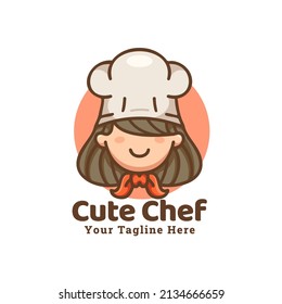 Cute Cartoon Chef Mascot Illustration Logo
