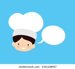 Cute Cartoon Chef - with Speech Bubble