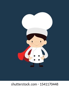 Cute Cartoon Chef - In Super Hero Costume