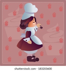 Cute cartoon  chef  - Vector file EPS8