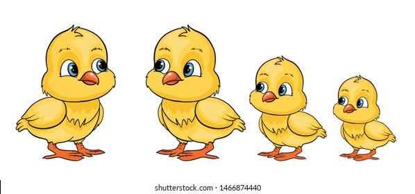 Cute cartoon chick baby vector illustration