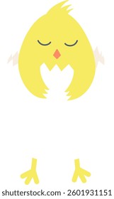 Cute Cartoon chick in egg shell