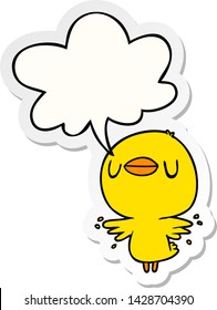 cute cartoon chick flapping wings with speech bubble sticker