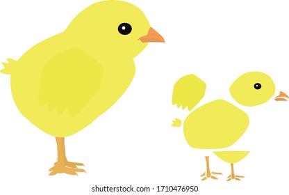 Cute cartoon chick Funny yellow chick Vector image