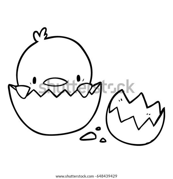 Cute Cartoon Chick Hatching Egg Stock Vector (Royalty Free) 648439429 ...