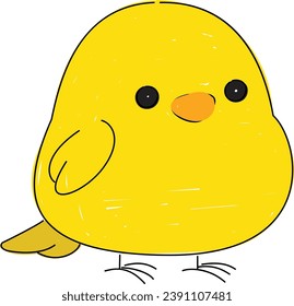 Cute cartoon chick illustration for kids.