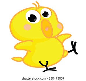 cute cartoon chick posing