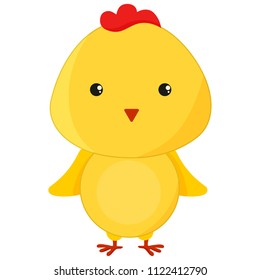 A cute cartoon chicken bird character illustration eps10