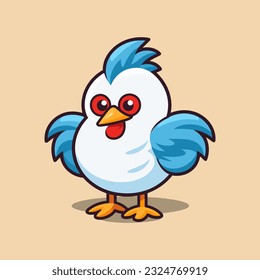 Cuto caricatura del personaje de pollo vector Ilustración