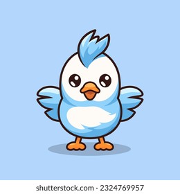 Cute cartoon chicken character vector Illustration