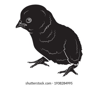 Cute cartoon chicken. Funny yellow chicken. Vector illustration.