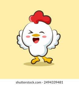 cute cartoon chicken logo vector IIlustrations for elements, clipart