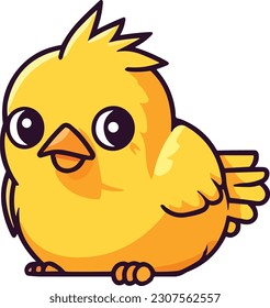 Cute Cartoon Chicken looking sideways vector file