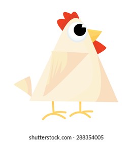 Cute cartoon chicken stock vector illustration.