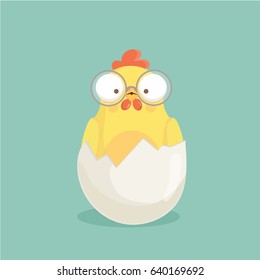 Cute cartoon chicken vector.