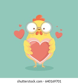 Cute cartoon chicken vector.