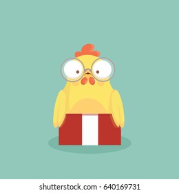 Cute cartoon chicken vector.