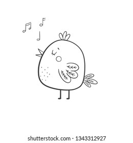 Cute cartoon chicken. Vector illustration.