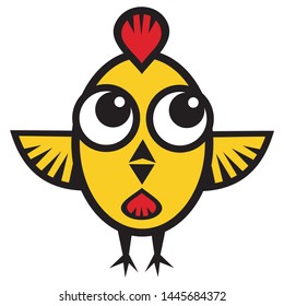 Cute cartoon chicken. Vector illustration