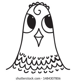 Cute cartoon chicken. Vector illustration