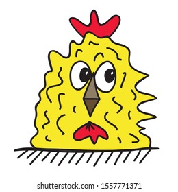 Cute cartoon chicken. Vector illustration