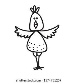 Cute cartoon chicken. Vector illustration