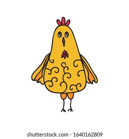 Cute cartoon chicken. Vector illustration
