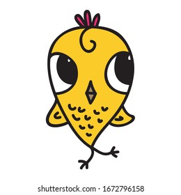 Pollo de caricatura. Ilustración del vector