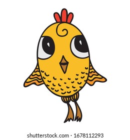 Cute cartoon chicken. Vector illustration