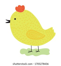 Cute cartoon chicken. Vector illustration