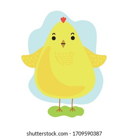 Cute cartoon chicken. Vector illustration