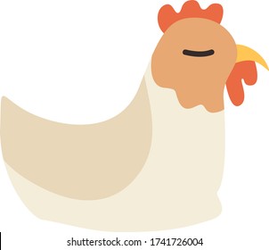 Cute pollo de caricatura, pollo de ilustración vectorial sobre fondo blanco. Dibujo para niños