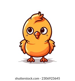 Cute Cartoon Chicken Vector Illustration