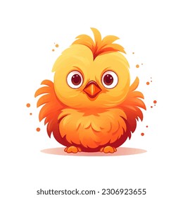 Cute Cartoon Chicken Vector Illustration