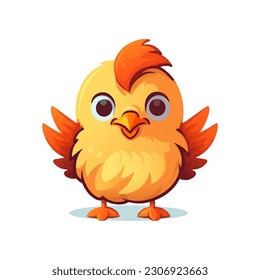 Cute Cartoon Chicken Vector Illustration