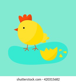 Cute cartoon chicken vector illustration. Cartoon chicken bird isolated on background. Chicken, bird, farm bird. Vector chicken farm animal. Cute chicken vector illustration. Chicken farm animal