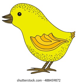 Cute cartoon chicken. Vector illustration.