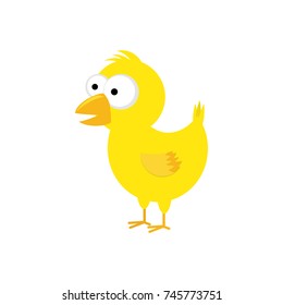 Cute cartoon chicken  vector illustration. Isolated on white background. Farm animals.