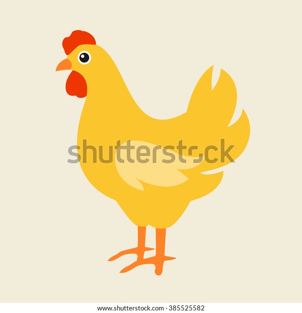 かわいい漫画の鶏のベクターイラスト のベクター画像素材 ロイヤリティフリー 385525582