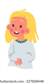 Cute cartoon child play flat icon. Vector illustration
