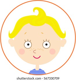 Cute cartoon child. Child rearing Vector illustration. Icon