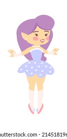 Cute Cartoon Childish Fairy Characters. Vector illustration