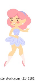 Cute Cartoon Childish Fairy Characters. Vector illustration