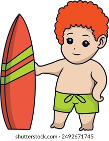 Cute Cartoon Children's Sports Characters. Flat Vector Illustration on White Background