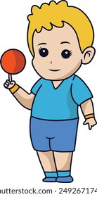 Cute Cartoon Children's Sports Characters. Flat Vector Illustration on White Background