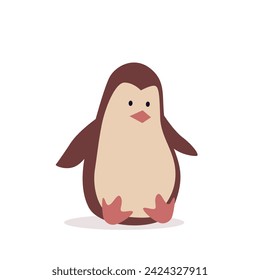 Cute cartoon children`s toy. Funny simple penguin isolated on a white background.