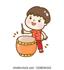 Cute Cartoon Chinese Kids Character.