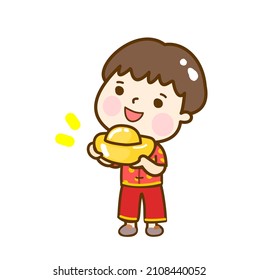 Cute Cartoon Chinese Kids for Chinese New Year.